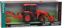NEW RAY - KUBOTA-1:18 TRACTEUR ET CHARGEUSE FRONTALE SONS ET LUMIÈRES